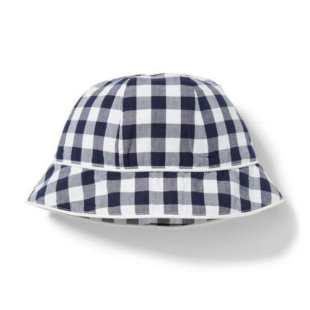 Janie and Jack Blue and White Checkered Kids Hat